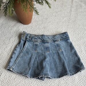 NWOT Zara Kids Blue Denim Pleated Skort Sz 11-12